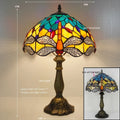 Stone table lamp with dragonfly design in European styling for bedroom or living room