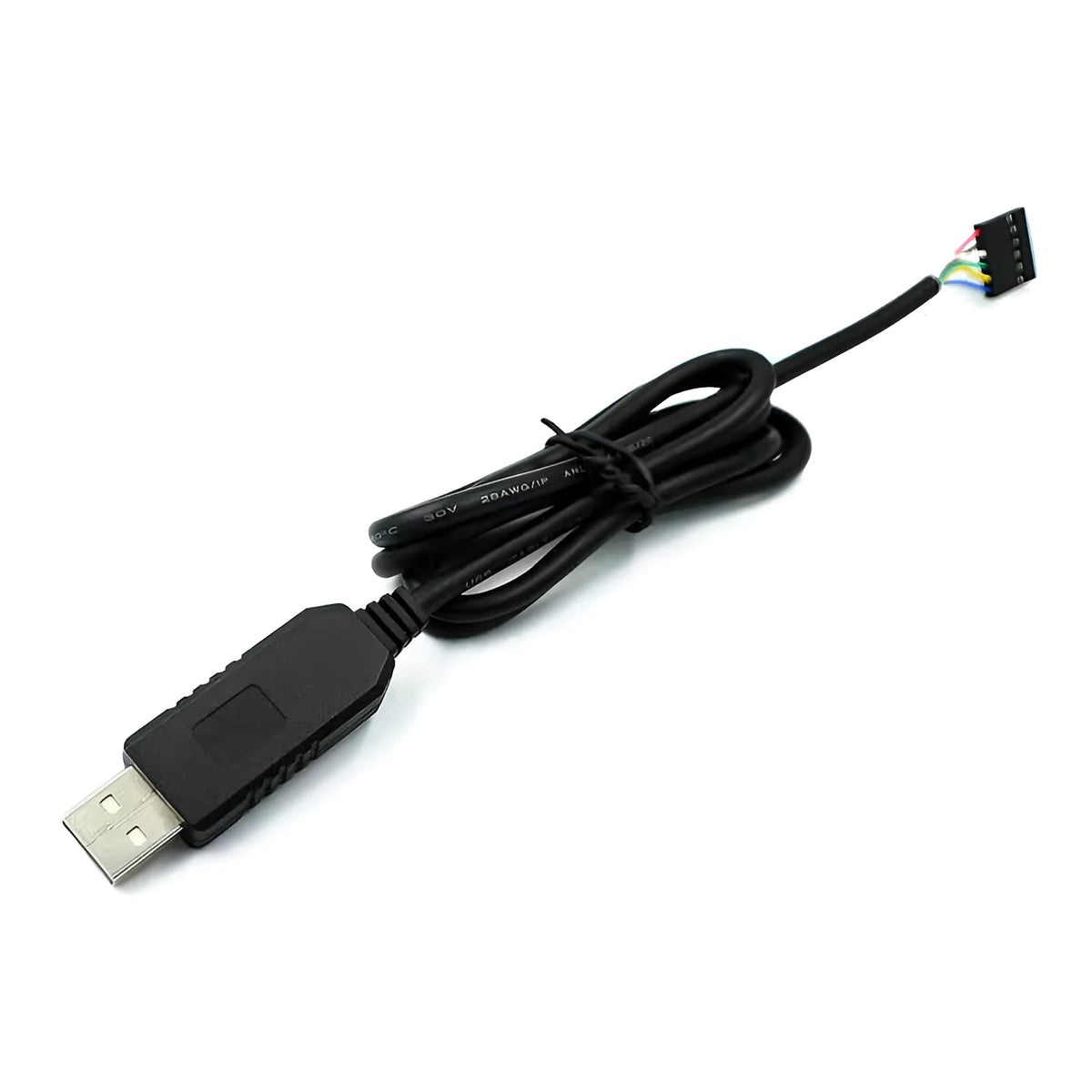 FT232 USB to TTL download line black 1 metre cable with 6-pin connector for military aerospace flashing