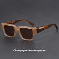 Gray blue square thick frame sunglasses with UV-proof AC lenses and retro box-style design