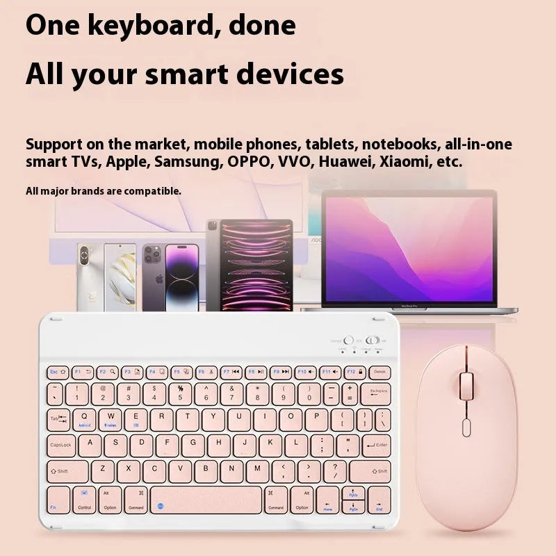 Bluetooth wireless keyboard for tablets and PCs with rechargeable battery in multiple colour options