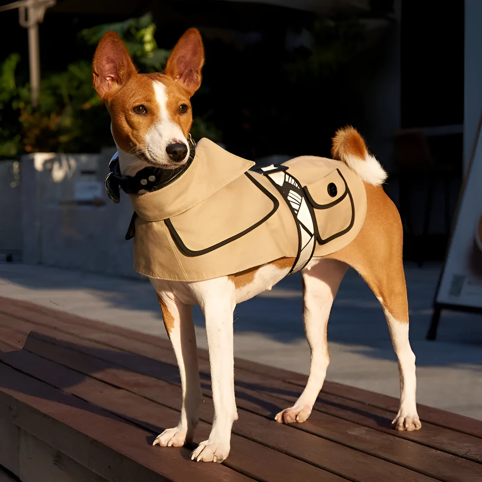 Camel Velcro dog windbreaker coat for spring and autumn, 100% cotton with polycool lining, XS to XXXL sizes