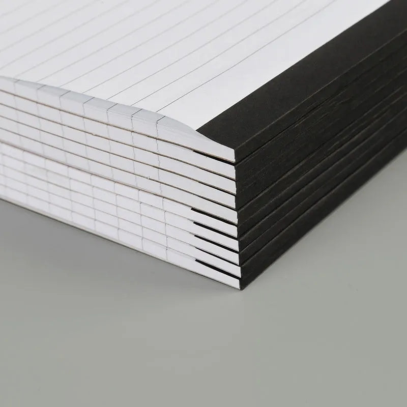 A4 tearable notebook with perforated pages and wireless adhesive binding for meeting notes