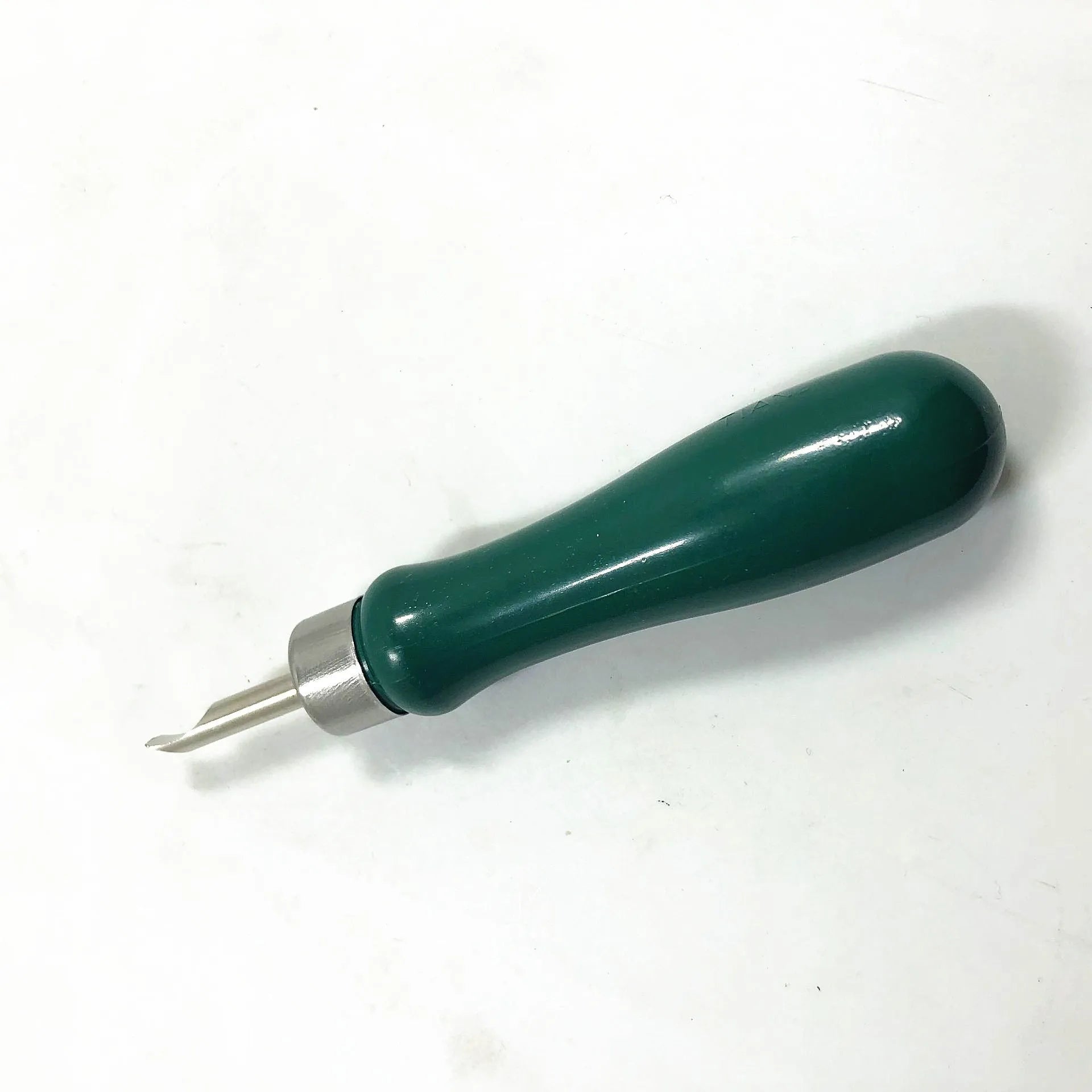 Watch back cover pry tool showing double head and elbow style options in green and grey colours