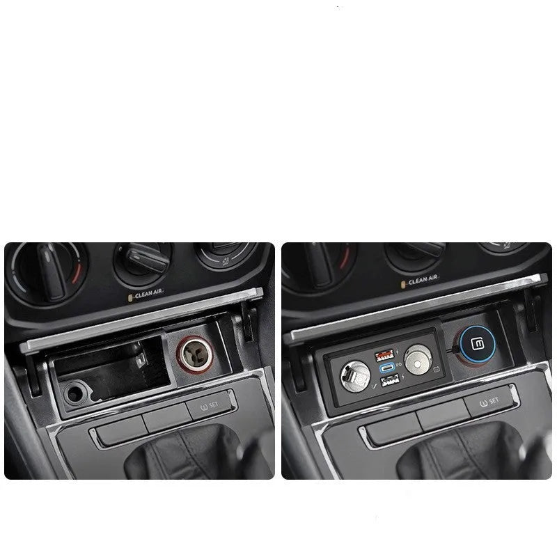 Volkswagen compatible car charger with QC3.0 fast charging for Lavida, Polo, and Weiling models