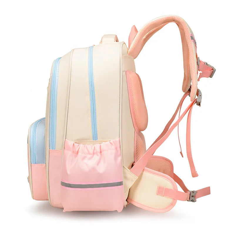 Student shoulder pad backpack in Oxford cloth with air pillow belt, burden-reduction design, six colours, for grades 3 to 4