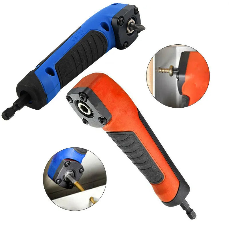 Multifunctional right angle screwdriver corner device 175g 155x30mm with blue and orange handles