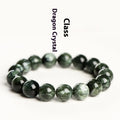 Green Dragon Crystal bracelet with 8-9mm geometric round beads and Ruyi design.