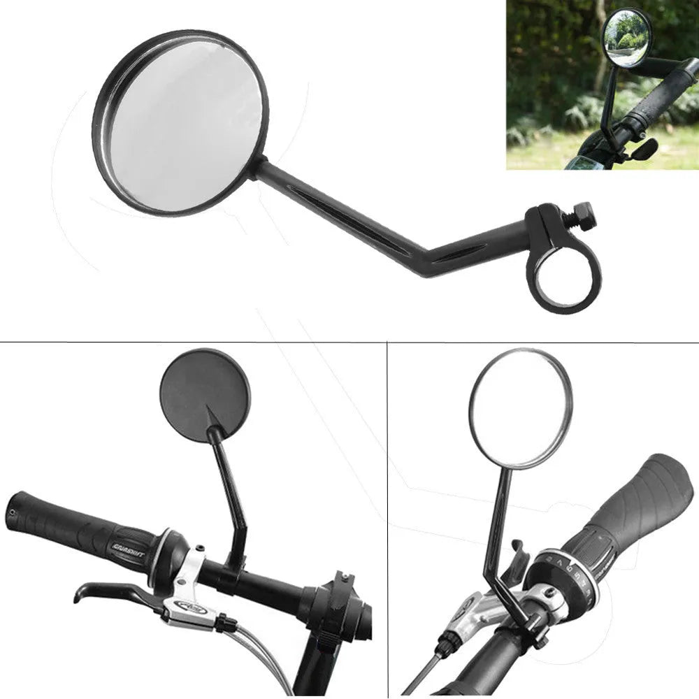 Mountain bike convex rearview mirror with plastic glass lens in Bubble Bag colour, free size, packaged with paper card OPP