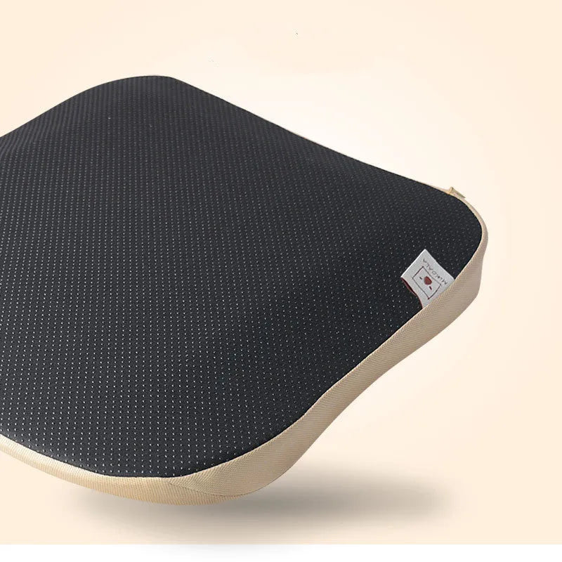 Memory foam car and office chair cushion with elastic fabric cover for tail spine protection