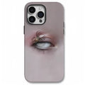 Dark heterochromatic spider pattern resin phone case for iPhone, shown in frosted colour option.