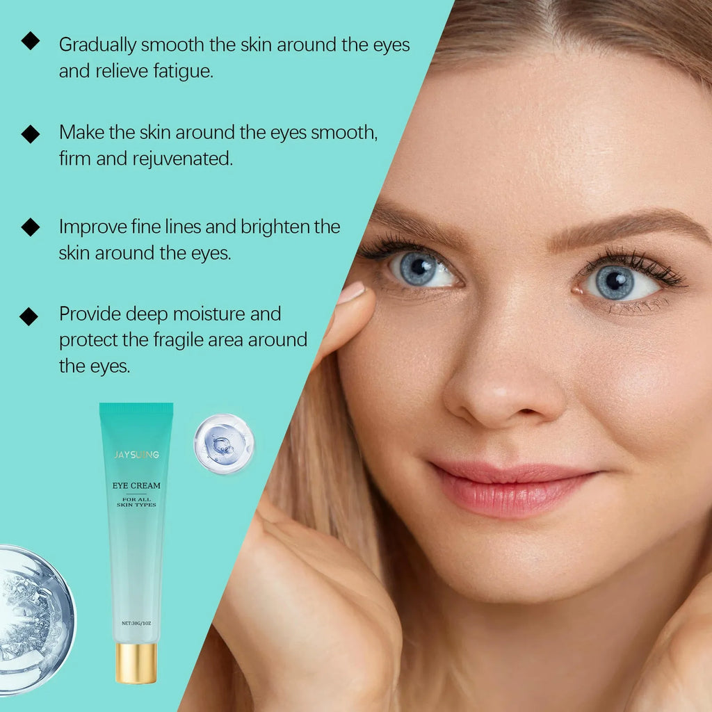 30g tube of retinol anti-ageing eye cream with hyaluronic acid for under-eye treatment