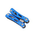 Blue stainless steel folding multi-function pliers with fruit knife and Oxford storage bag