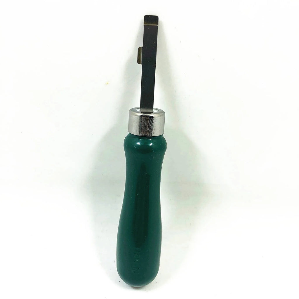 Watch back cover pry tool showing double head and elbow style options in green and grey colours