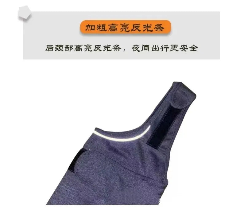 Heather grey dog anxiety jacket made from soft brocade cotton fabric on a medium-sized dog.
