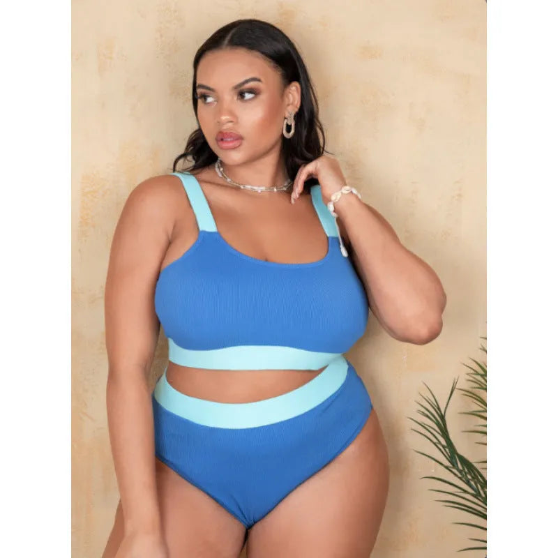 Women's high waist bikini with split hip design in polyester fabric