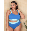 Women's high waist bikini with split hip design in polyester fabric