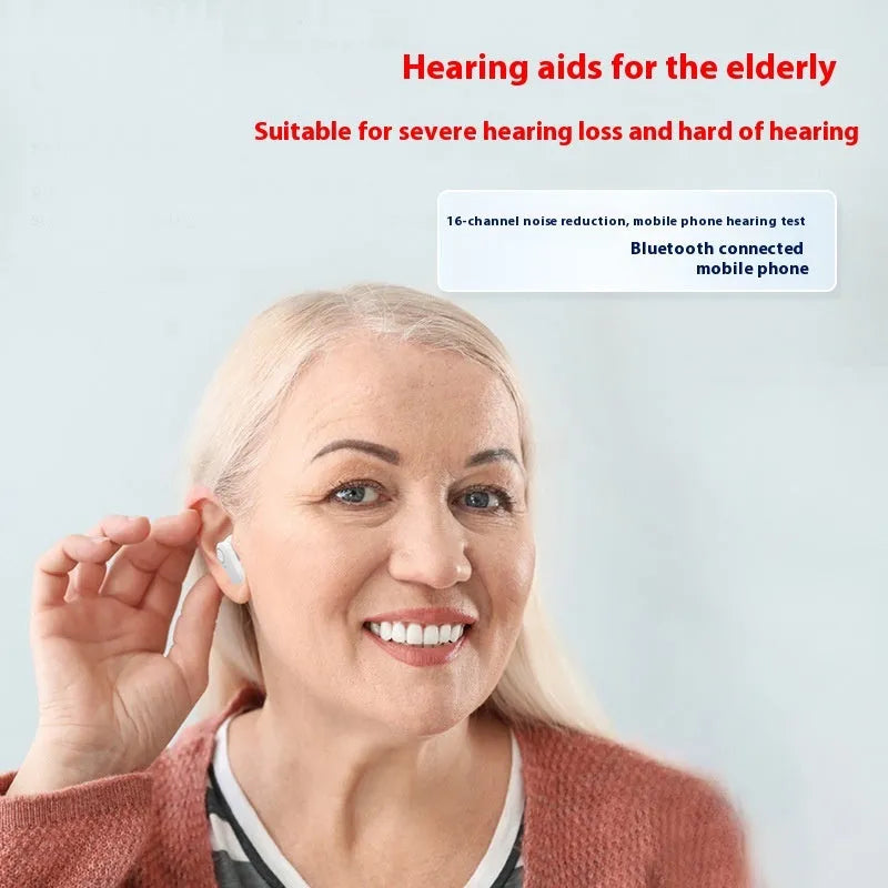 CH-F337 hearing aid for the elderly behind-the-ear sound amplifier USB rechargeable black and white colours