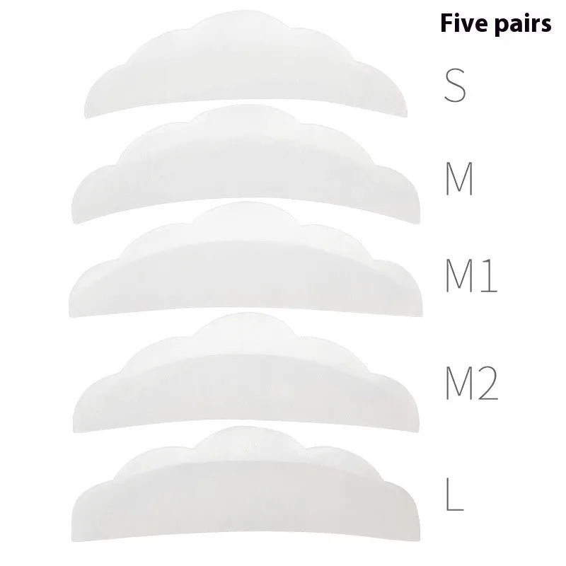 Silicone gasket pads for hot eyelash grafting, 5 pairs in white, sunflower edge design
