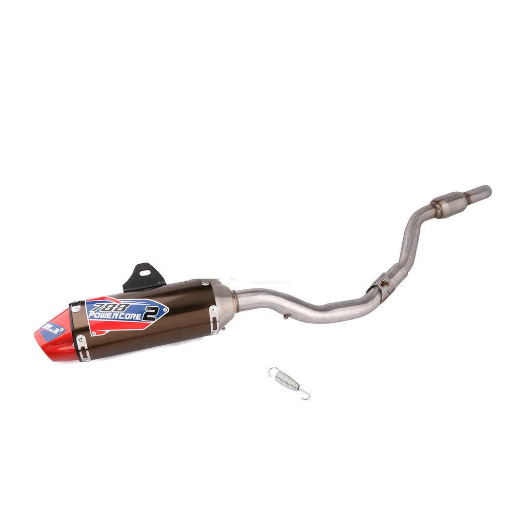Brown aluminium whole section tail decal exhaust pipe for Honda CRF230F CRF150F, 540mm x 170mm x -230mm, 3000g