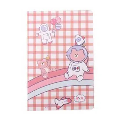 Cartoon A5 notebook with 30 sheets, showing cover design options like Cute Bear and Kumamoto Rabbit.